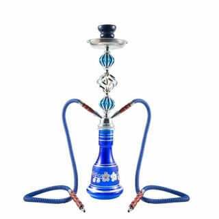 シーシャセット 本体 水タバコ 水パイプ 自宅 Hookah 2人同時 ブルー(その他)