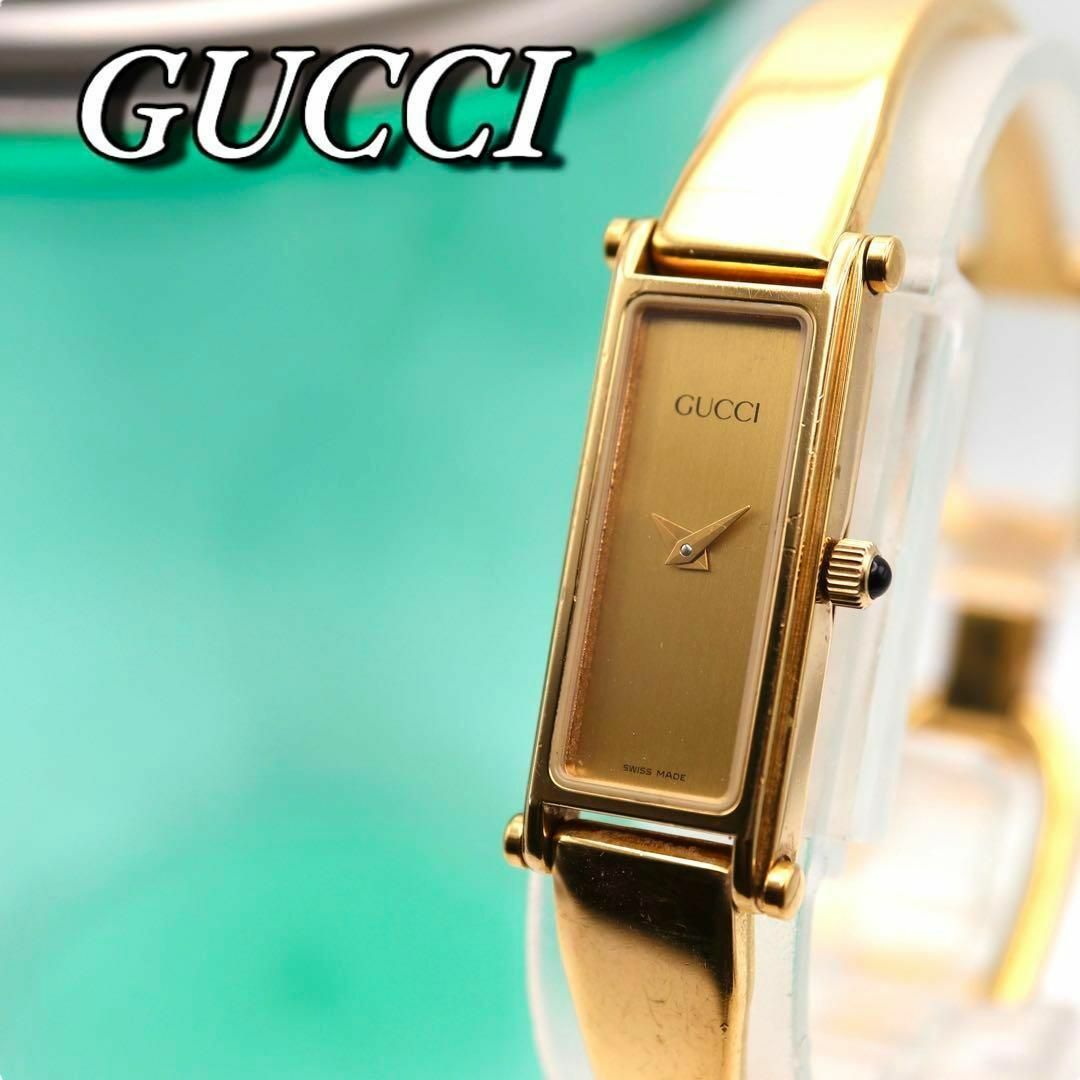 Gucci(グッチ)の良品！GUCCI スクエア ゴールド バングルウォッチ レディース時計 548 レディースのファッション小物(腕時計)の商品写真