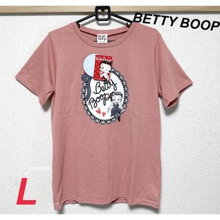 ベティブープ(Betty Boop)の新品　ベティちゃん　レディース　プリント　Tシャツ　サーモンピンク　L(Tシャツ(半袖/袖なし))