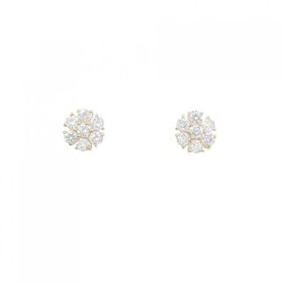 【リメイク】K18YG フラワー ダイヤモンド ピアス 0.30CT(ピアス)