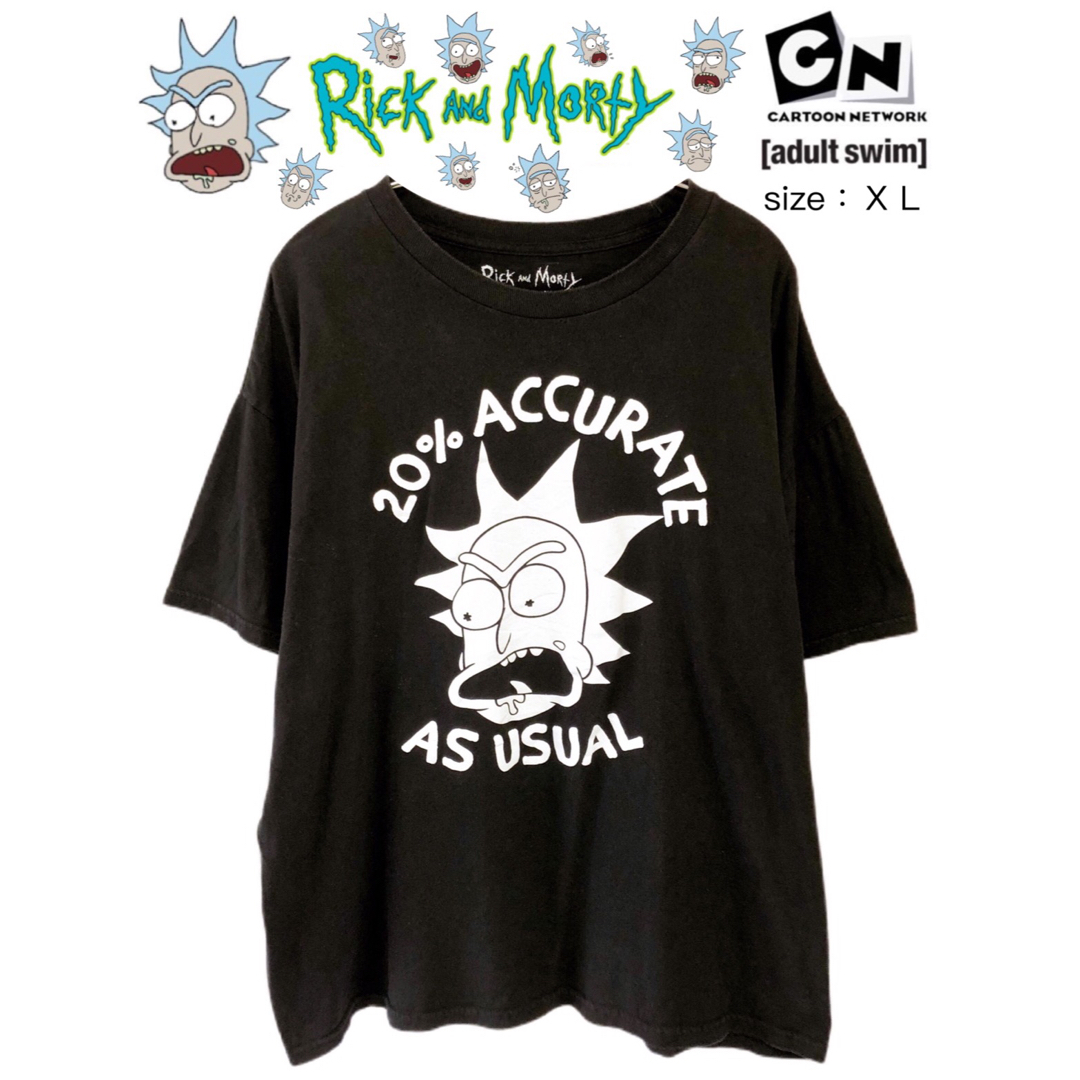 Rick and Morty　Tシャツ　XL　黒　USA古着 メンズのトップス(Tシャツ/カットソー(半袖/袖なし))の商品写真