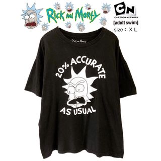 Rick and Morty　Tシャツ　XL　黒　USA古着(Tシャツ/カットソー(半袖/袖なし))