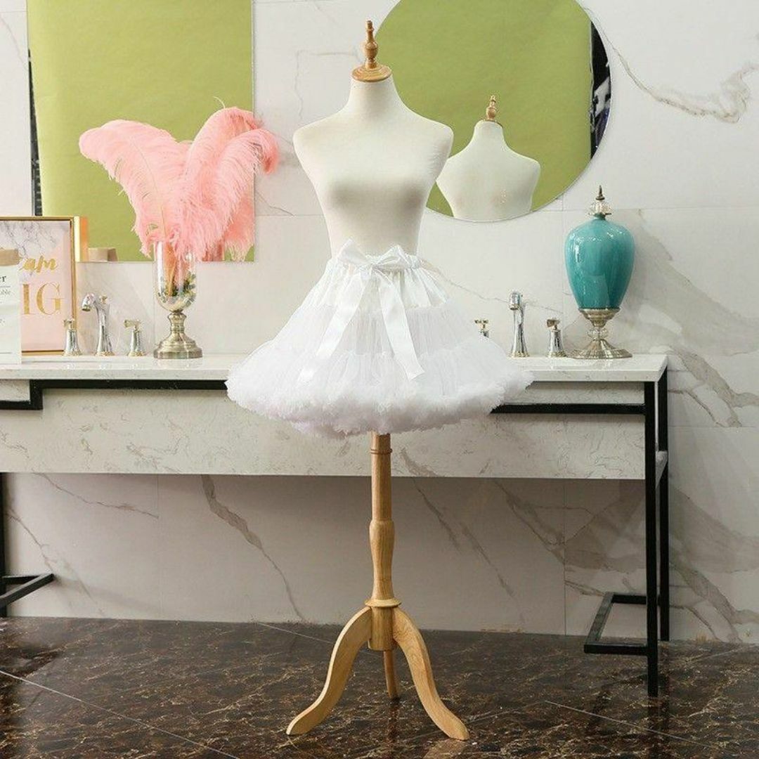 コスプレ パニエ ホワイト ふわふわ ロリータ ウェディング ドレス 45cm レディースのフォーマル/ドレス(その他)の商品写真