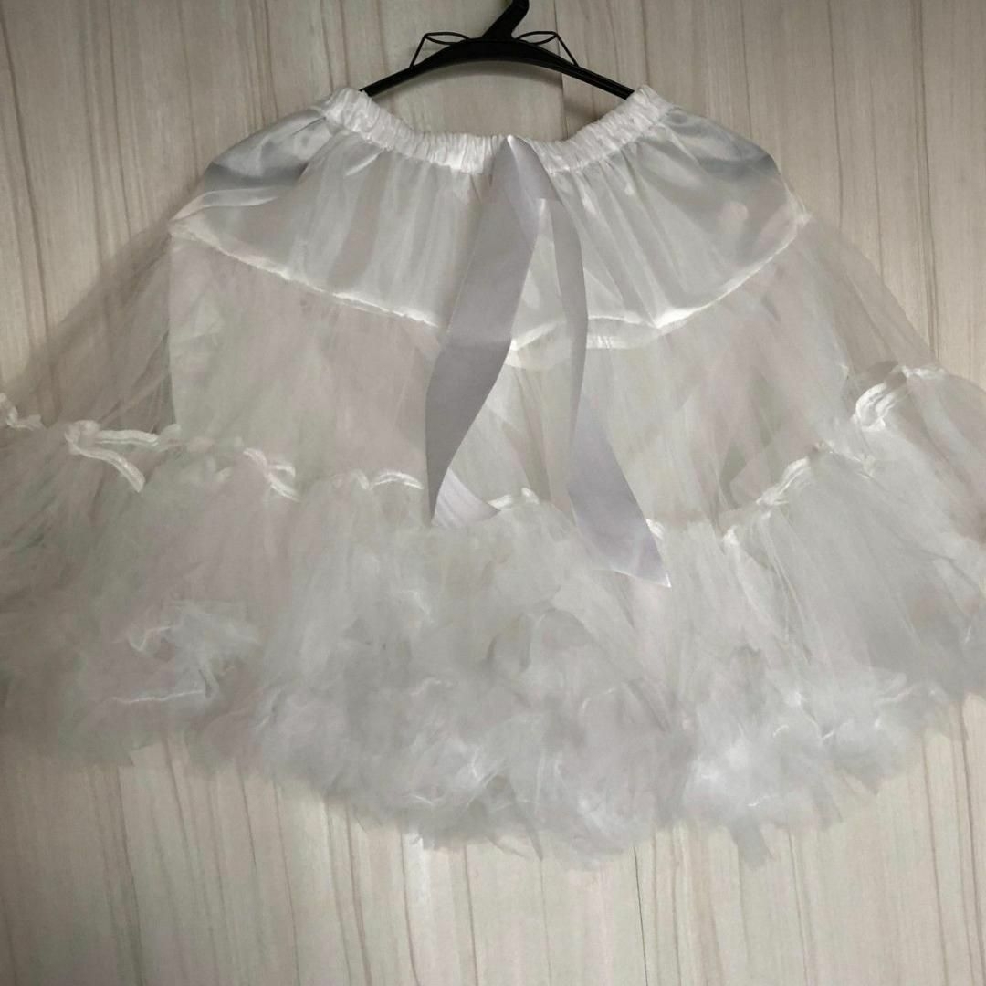 コスプレ パニエ ホワイト ふわふわ ロリータ ウェディング ドレス 45cm レディースのフォーマル/ドレス(その他)の商品写真