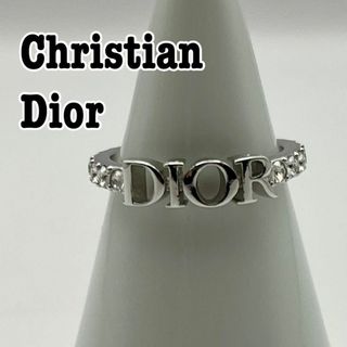 Christian Dior - Christian Dior メタルロゴ　ラインストーンリング　指輪　12号