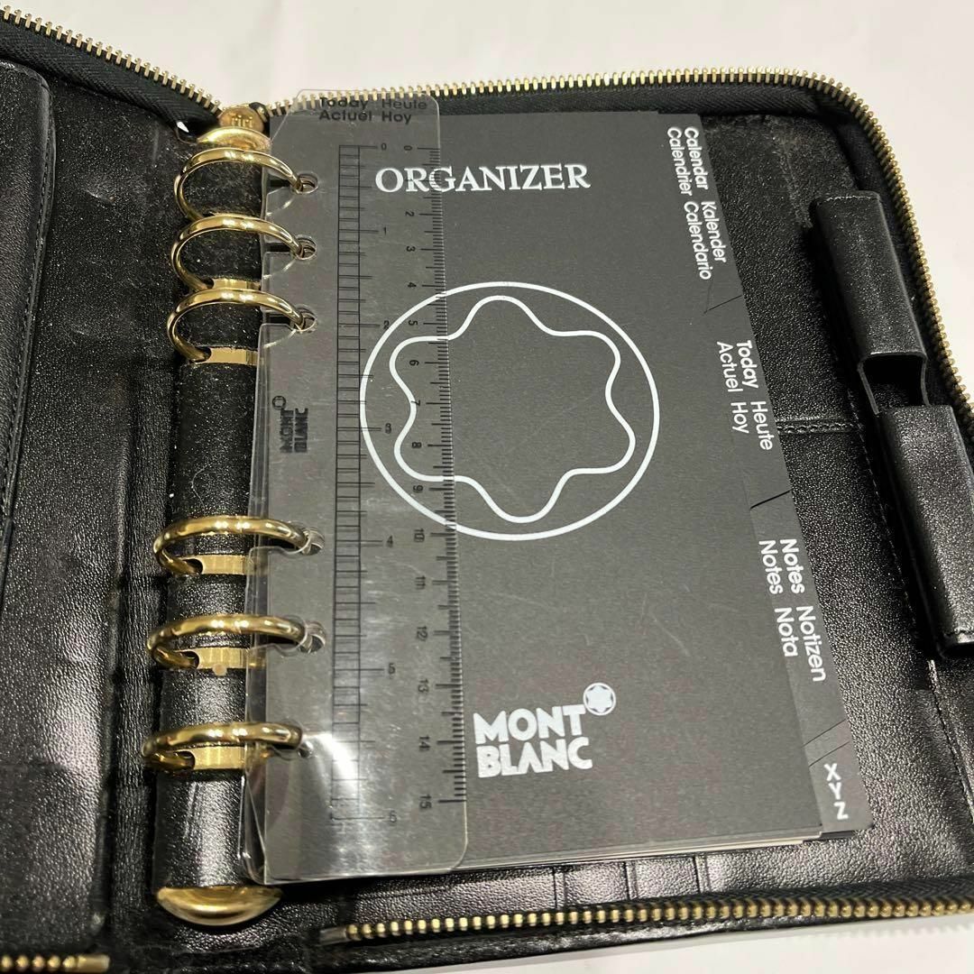 MONT BLANC モンブラン organizer手帳カバー ブラック　レザー インテリア/住まい/日用品の文房具(ファイル/バインダー)の商品写真