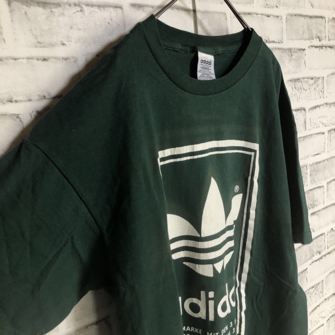 adidas(アディダス)の希少グリーンXL⭐️80s adidasビックトレファイルTシャツvintage メンズのトップス(Tシャツ/カットソー(半袖/袖なし))の商品写真