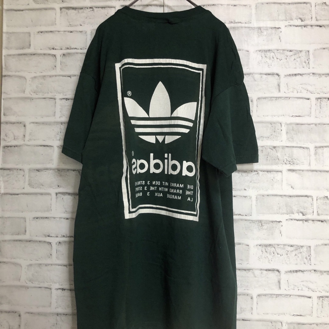 adidas(アディダス)の希少グリーンXL⭐️80s adidasビックトレファイルTシャツvintage メンズのトップス(Tシャツ/カットソー(半袖/袖なし))の商品写真