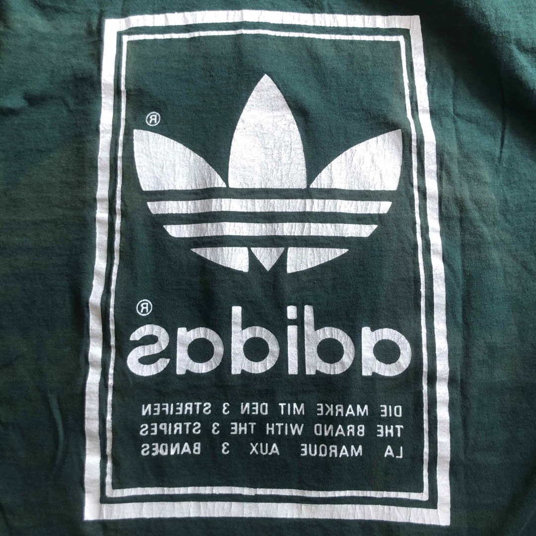 adidas(アディダス)の希少グリーンXL⭐️80s adidasビックトレファイルTシャツvintage メンズのトップス(Tシャツ/カットソー(半袖/袖なし))の商品写真