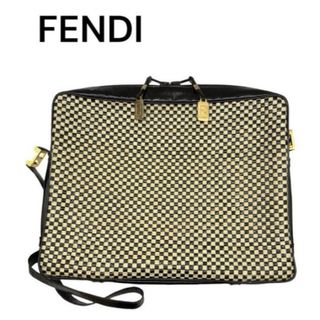 フェンディ(FENDI)の【美品】 FENDI フェンディ ショルダーバッグ  保存袋付き 編み込み(ショルダーバッグ)