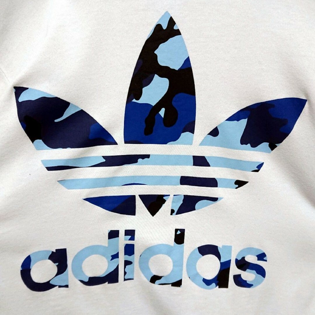 adidas(アディダス)のアディダス 迷彩 カモフラ トレフォイル デカロゴ ホワイト 半袖 Tシャツ メンズのトップス(Tシャツ/カットソー(半袖/袖なし))の商品写真