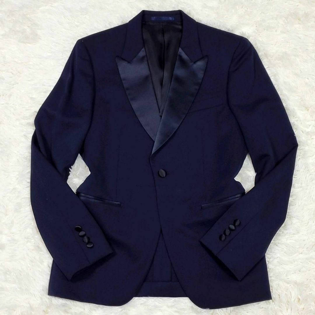 Paul Smith(ポールスミス)の極美品 L ポールスミス 背抜き ウール100 タキシード 紺 ピークドラペル メンズのスーツ(セットアップ)の商品写真