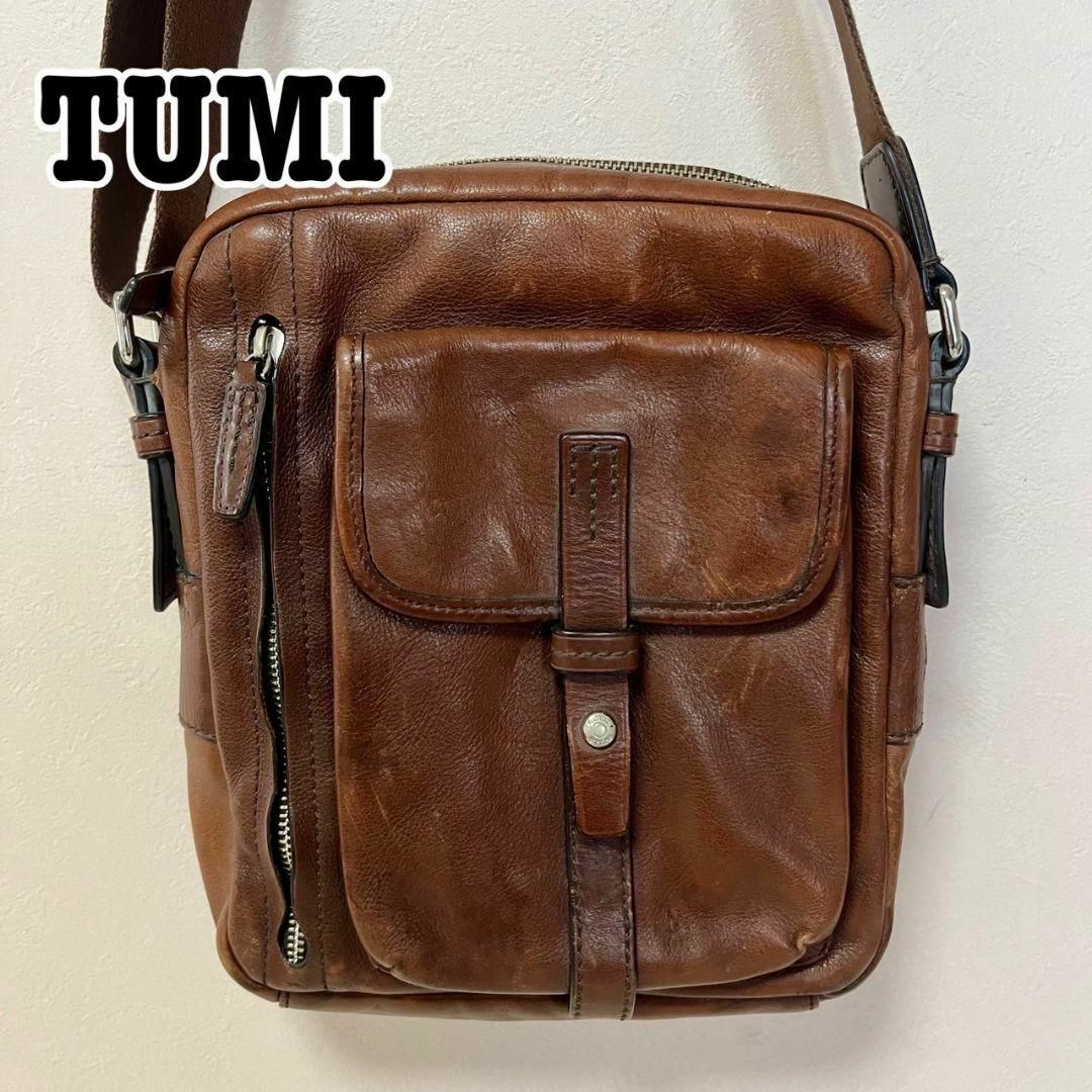 TUMI(トゥミ)のTUMI ビンテージレザー ショルダーバッグ 68152CH 茶 メッセンジャー メンズのバッグ(その他)の商品写真