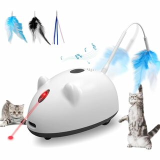 猫 玩具 電動ネズミ レッドポインター 猫じゃらし ねずみの鳴き声 ランダム移動