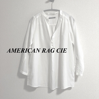 アメリカンラグシー(AMERICAN RAG CIE)のスキッパーシャツ　ブラウス　長袖　白　アメリカンラグシー　コットン シルク　F(シャツ/ブラウス(長袖/七分))