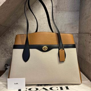 コーチ(COACH)の【未使用品】　☆ コーチ　ローラキャリーオール　ターンロック　キャンバス×レザー(トートバッグ)