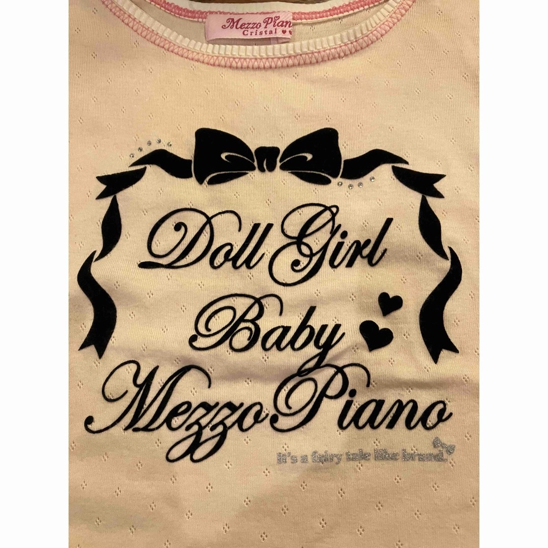 mezzo piano(メゾピアノ)のメゾピアノ　フレンチスリーブTシャツ160サイズ薄手で涼しくレースやリボン可愛い キッズ/ベビー/マタニティのキッズ服男の子用(90cm~)(Tシャツ/カットソー)の商品写真