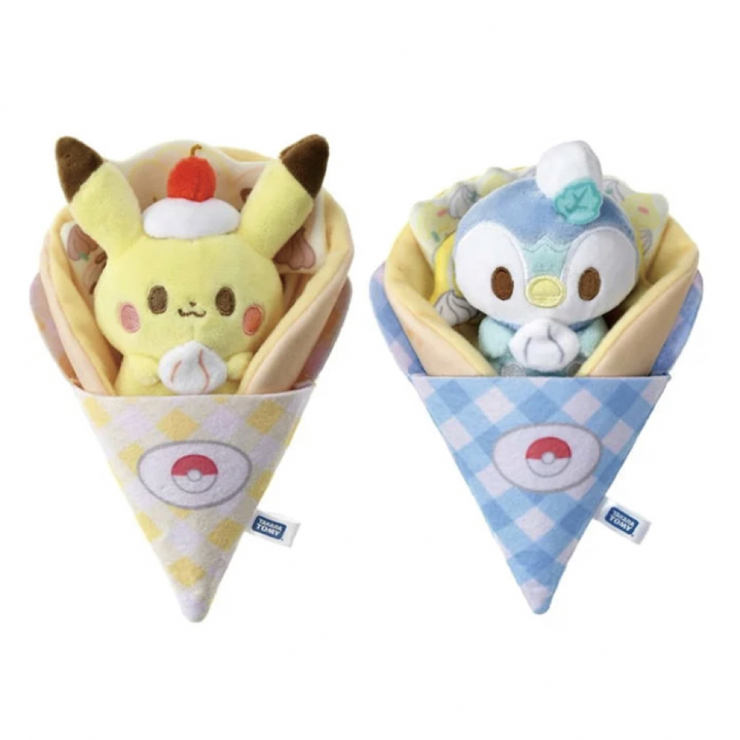 ポケモン ポケピース くるくるクレープぬいぐるみ ピカチュウ　ポッチャマ　新品 エンタメ/ホビーのおもちゃ/ぬいぐるみ(キャラクターグッズ)の商品写真