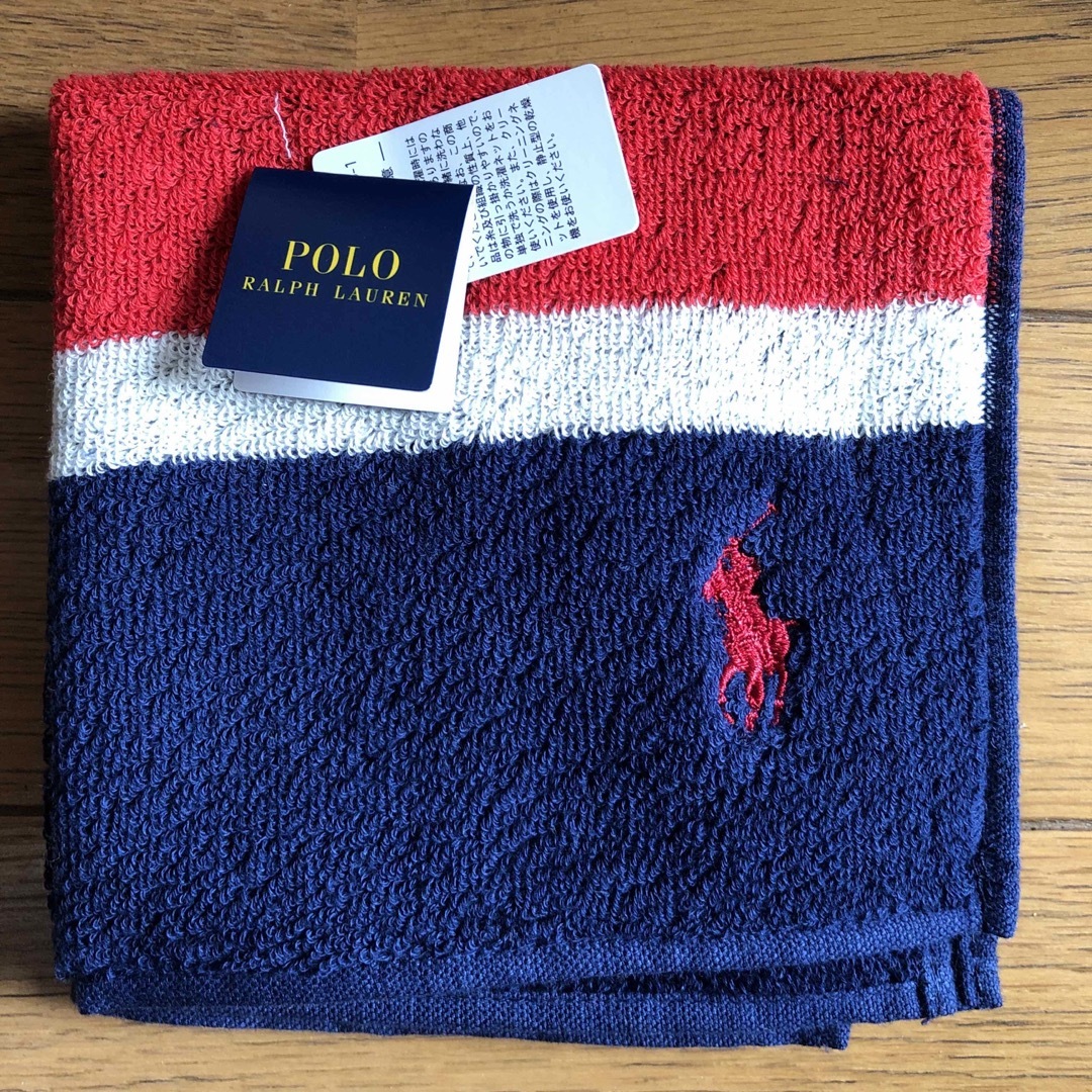 POLO RALPH LAUREN(ポロラルフローレン)のポロ　ラルフローレン　タオルハンカチ メンズのファッション小物(ハンカチ/ポケットチーフ)の商品写真