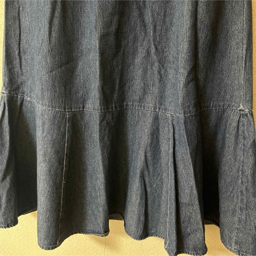マーメイドスカート★2枚SET デニムカラー×花柄　ロングスカート レディースのスカート(ロングスカート)の商品写真