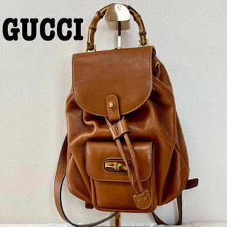 グッチ(Gucci)のGUCCI バンブーライン　レザー　ミニバックパック　リュックサック　コンパクト(リュック/バックパック)