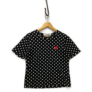 コムデギャルソン(COMME des GARCONS)のCOMME DES GARCONS コムデギャルソン ドット柄 刺繍ロゴ 半袖Ｔシャツ ブラック M 正規品 / B4870(Tシャツ(半袖/袖なし))