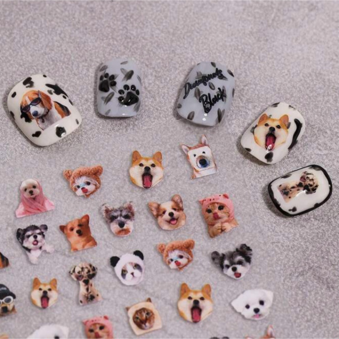 ネイルシール ネイルステッカー 犬 イヌ ドッグ dog 犬派 コスメ/美容のネイル(ネイル用品)の商品写真