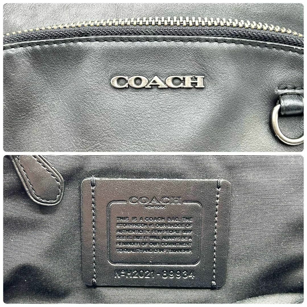 COACH(コーチ)のX482【美品】コーチ／グラハム　スリング・ショルダー・ボディバッグ　レザー　黒 メンズのバッグ(ボディーバッグ)の商品写真