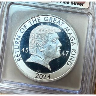 鑑定済☆2024 トランプ 大統領 MAGA KING コイン 銀貨 1oz (貨幣)