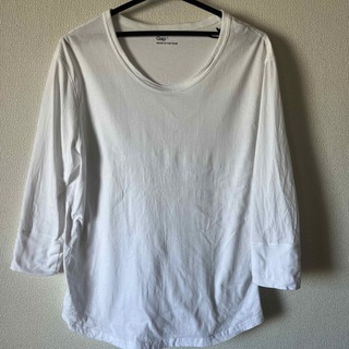 美品●GAP クラッシックTシャツ　七分袖　L ホワイト