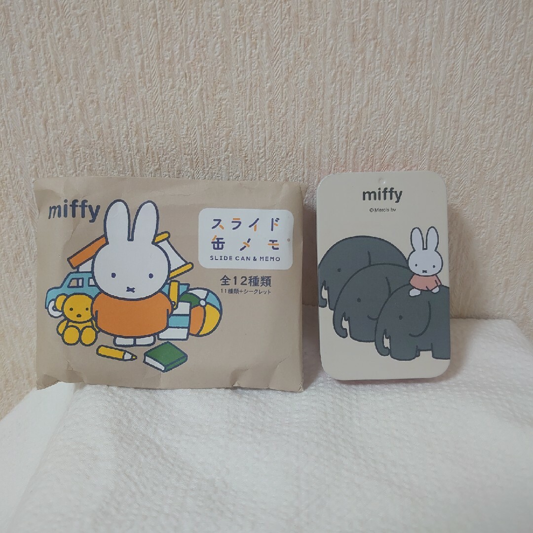 miffy(ミッフィー)の新品☆ディック・ブルーナ☆ミッフィー☆スライド缶メモ☆ぞう エンタメ/ホビーのおもちゃ/ぬいぐるみ(キャラクターグッズ)の商品写真