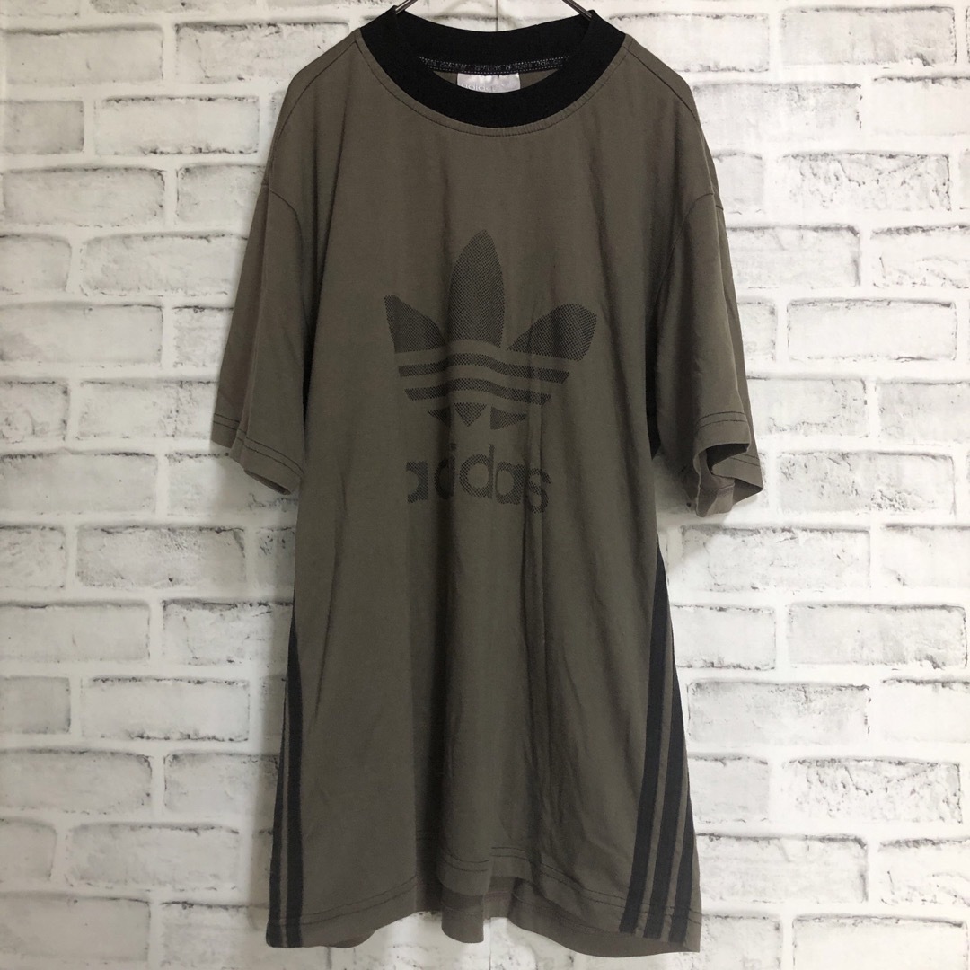 adidas(アディダス)のブラウンM⭐️80s adidas ビッグトレファイル Tシャツ vintage メンズのトップス(Tシャツ/カットソー(半袖/袖なし))の商品写真