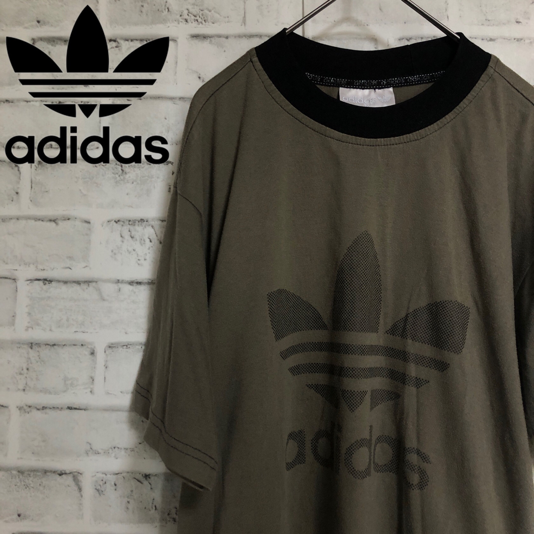 adidas(アディダス)のブラウンM⭐️80s adidas ビッグトレファイル Tシャツ vintage メンズのトップス(Tシャツ/カットソー(半袖/袖なし))の商品写真