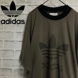 ブラウンM⭐️80s adidas ビッグトレファイル Tシャツ vintage