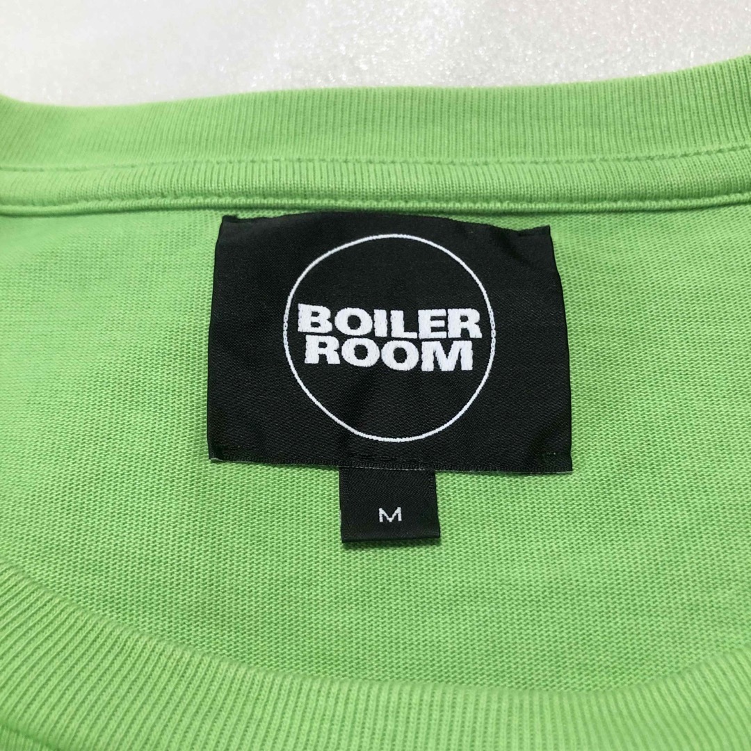 【美品】BOILER ROOMボイラールーム ロゴラインTシャツ 蛍光グリーンM メンズのトップス(Tシャツ/カットソー(七分/長袖))の商品写真