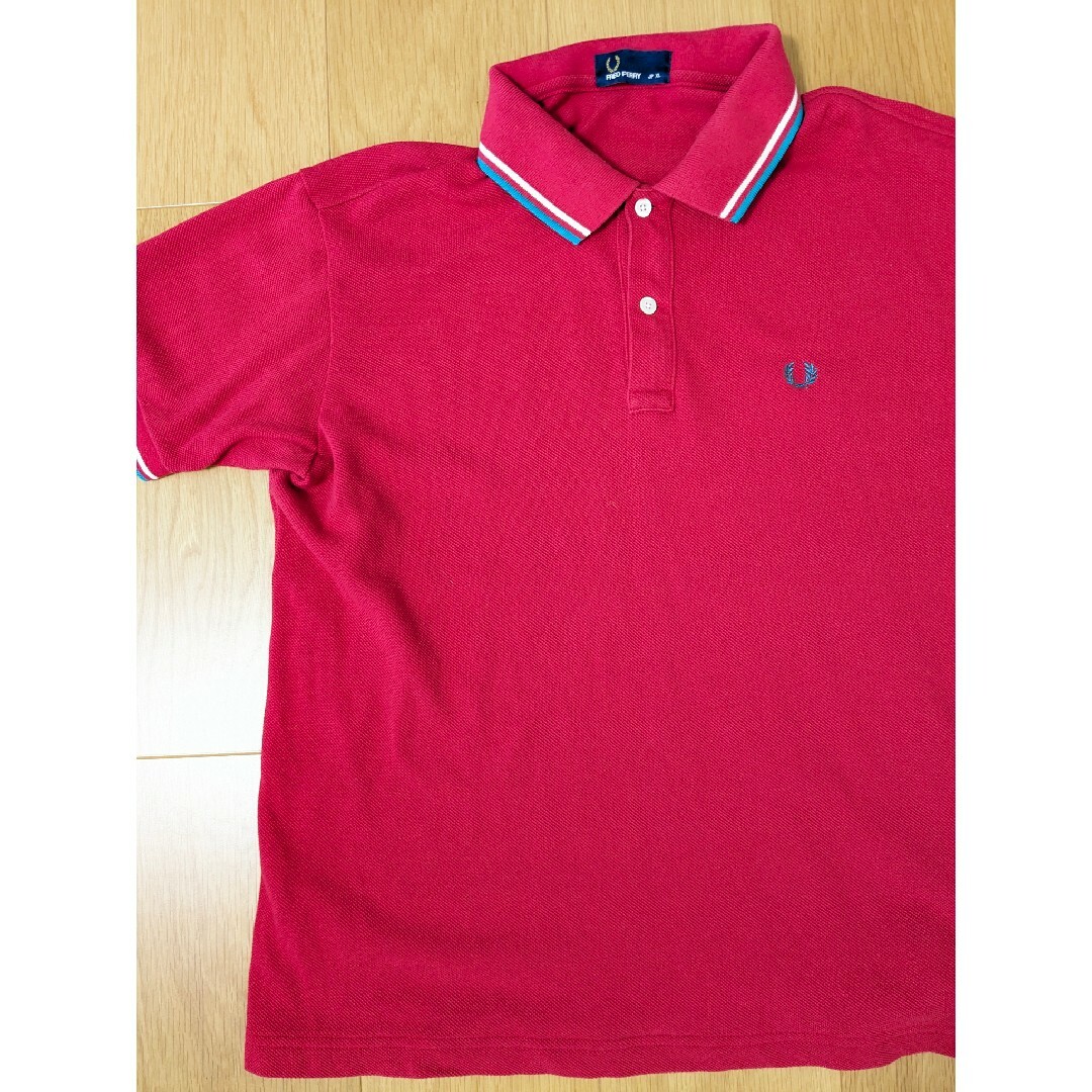 FRED PERRY(フレッドペリー)の美品　フレッドペリー　FREDPERRY 赤　ピンク　XL メンズのトップス(ポロシャツ)の商品写真