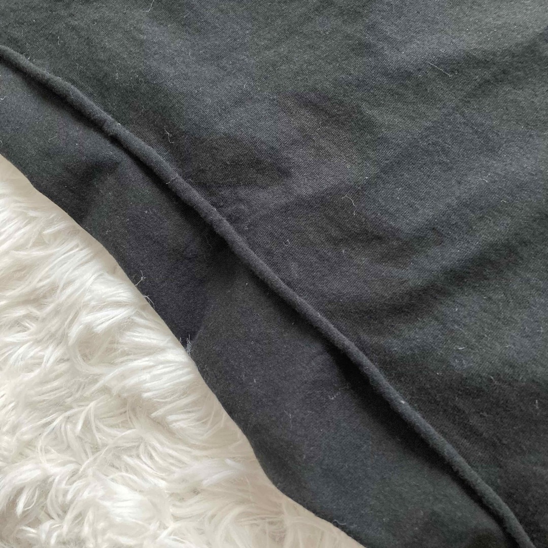 AMERICANA(アメリカーナ)の美品　アメリカーナフレンチスリーブTシャツ　ブラック　ロゴ　コットン メンズのトップス(Tシャツ/カットソー(半袖/袖なし))の商品写真