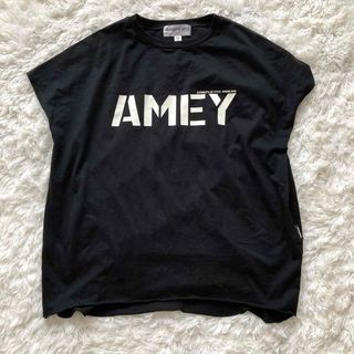 AMERICANA - 美品　アメリカーナフレンチスリーブTシャツ　ブラック　ロゴ　コットン