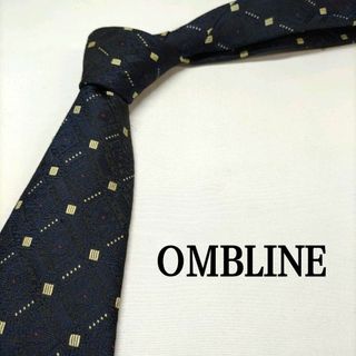 OMBLINE ダークブルー 濃紺 ストライプ柄  ポリエステル 大創産業(ネクタイ)