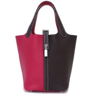 エルメス(Hermes)のエルメス ピコタンロック カザック 18 PM ハンドバッグ トリヨンクレマンス レザー Rouge Sellier ルージュセリエ Framboise フランボワーズ ブラウン ピンク 茶 シルバー金具 Z刻印 箱付 HERMES（新品・未使用品）(ハンドバッグ)