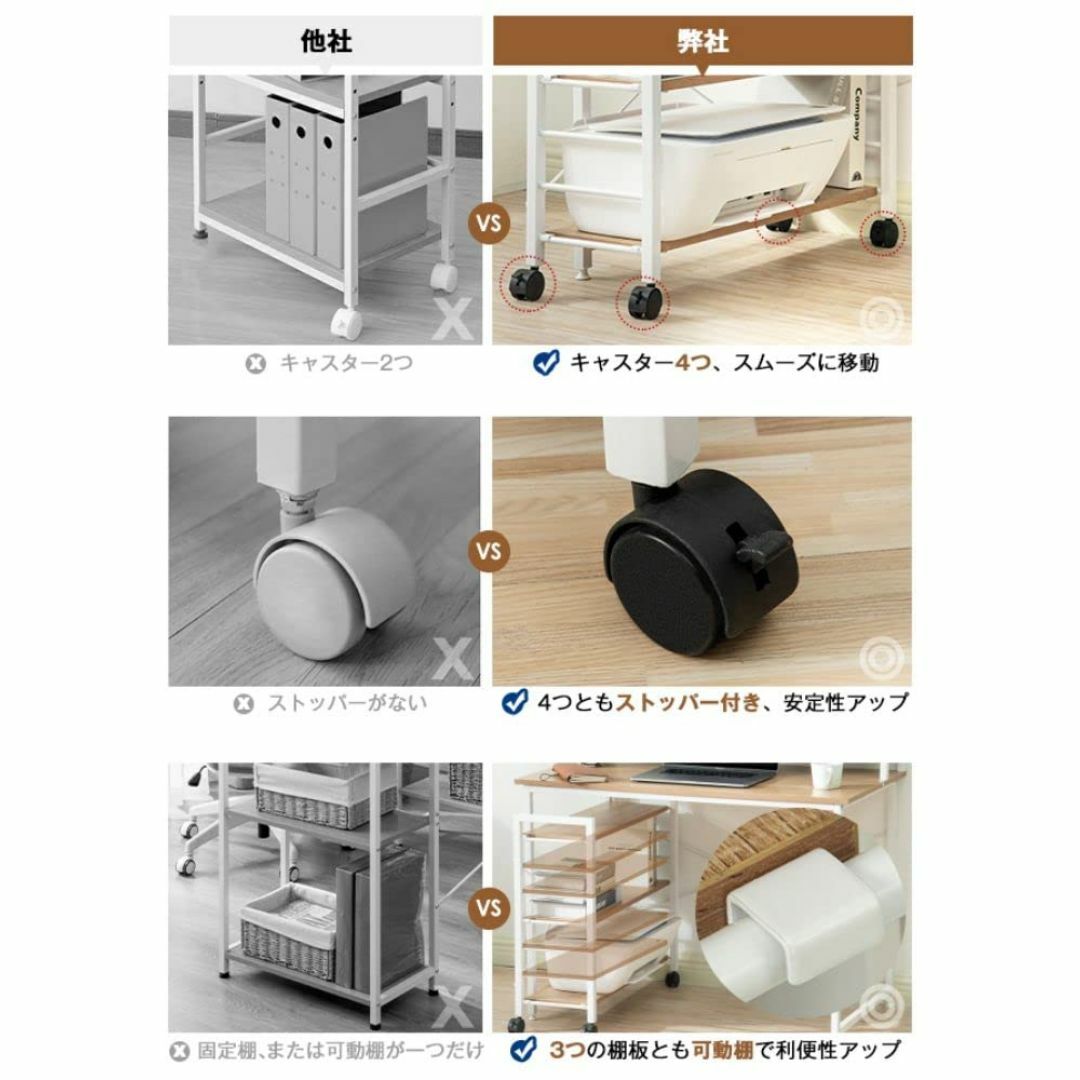 【スタイル:ダークブラウン】OSJ パソコンデスク ラック付きデスク 100cm インテリア/住まい/日用品のオフィス家具(オフィス/パソコンデスク)の商品写真