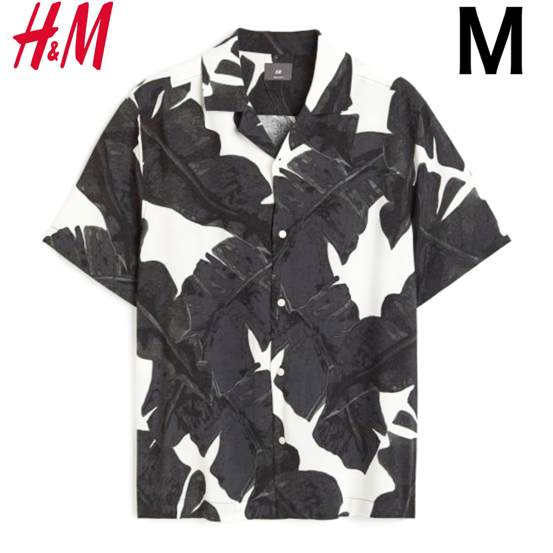 H&M(エイチアンドエム)の新品 H&M リゾート アロハシャツ 植物柄 M メンズのトップス(シャツ)の商品写真