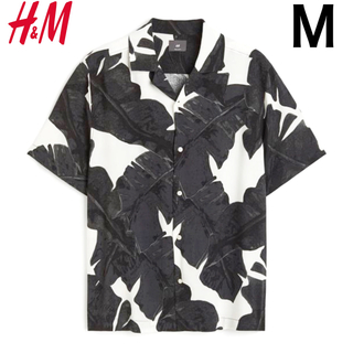 新品 H&M リゾート アロハシャツ 植物柄 M