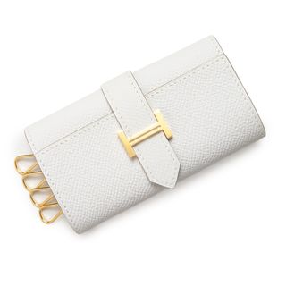 エルメス(Hermes)のエルメス ベアン 4連 キーケース ヴォーエプソン レザー グリペール ホワイト 白 ゴールド金具 B刻印 箱付 HERMES（新品・未使用品）(キーケース)