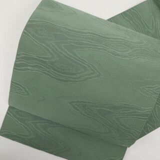 シンプル＊名古屋帯 流水模様 緑色 和装着物 正絹 小紋や紬に＊4NG18(着物)