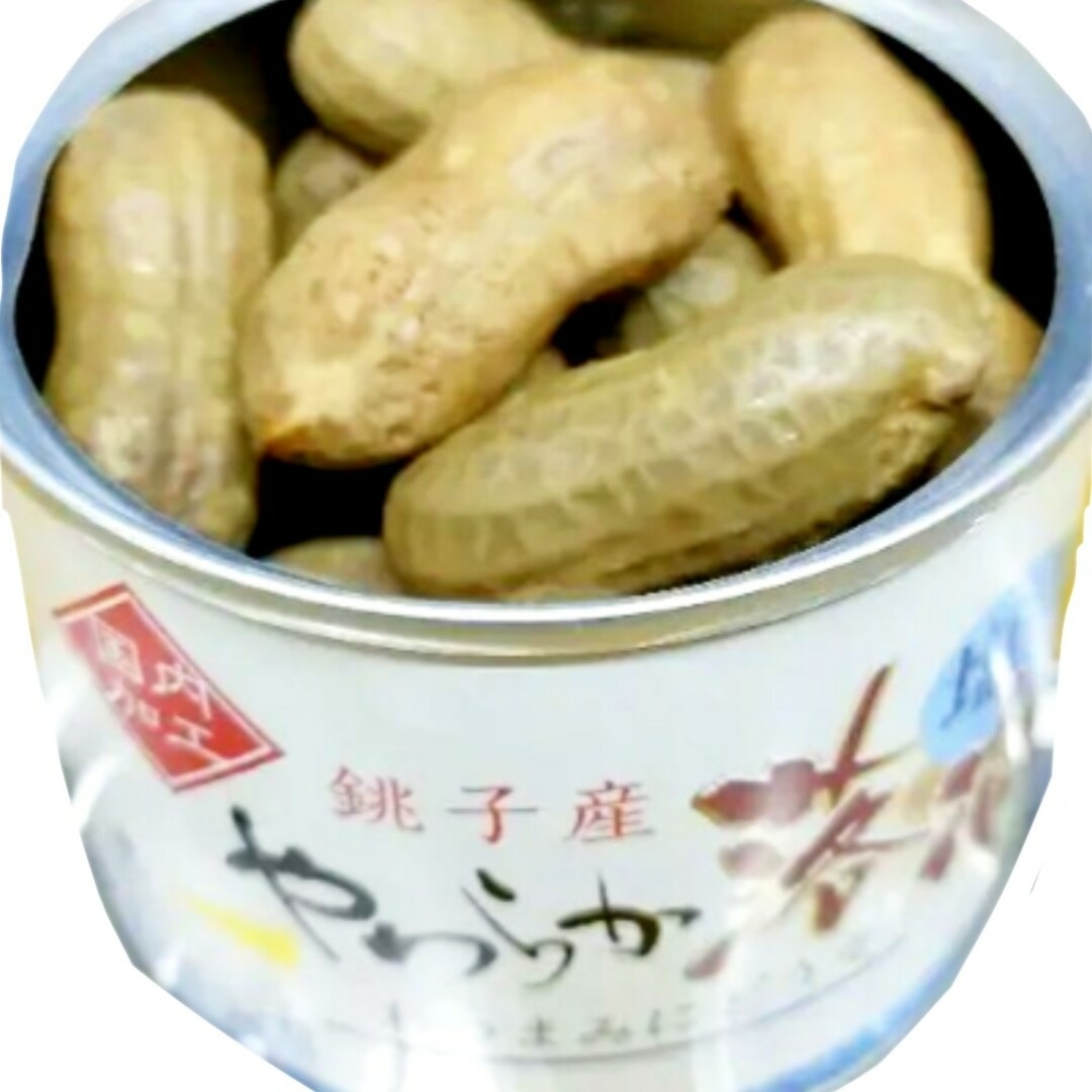 おつまみに！　やわらか　塩ゆで殻つき落花生　千葉県銚子産　100ｇ×6缶セット 食品/飲料/酒の食品(その他)の商品写真