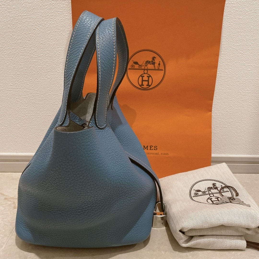 Hermes(エルメス)の美品！エルメス ピコタンロックPM 18 ブルージーン シルバー金具 レディースのバッグ(ハンドバッグ)の商品写真