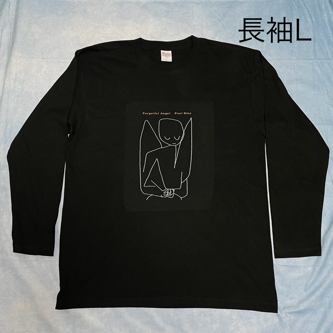 パウルクレー　忘れっぽい天使　ロンT 綿Tシャツ長袖Lサイズ黒 SML XL有り メンズのトップス(Tシャツ/カットソー(七分/長袖))の商品写真