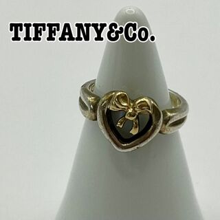 ティファニー(Tiffany & Co.)のTIFFANY&Co. リボン ハート リング 7号 コンビ 750 925(リング(指輪))