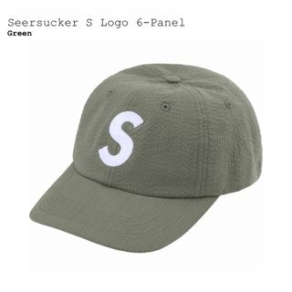 シュプリーム(Supreme)のシュプリーム　Seersucker S Logo 6-Panel　緑(キャップ)